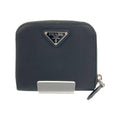 Prada Tessuto Nylon Zip Around Compact Wallet Black