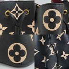Louis Vuitton Neo Noe MM Bicolor Monogram Empreinte Black Handbag — view 9