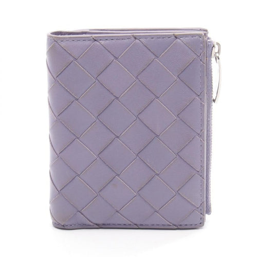 Bottega Veneta Bifold Wallet Intrecciato Purple Leather