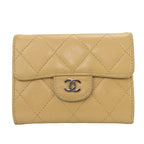 Chanel Coin Case Timeless Classic Lambskin Beige Silver Hardware 10