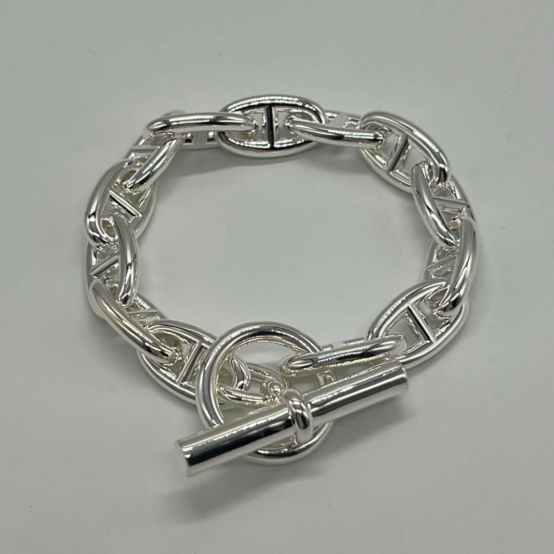Hermes Chaine D'ancre Gm13 Frame Bracelet SV 925