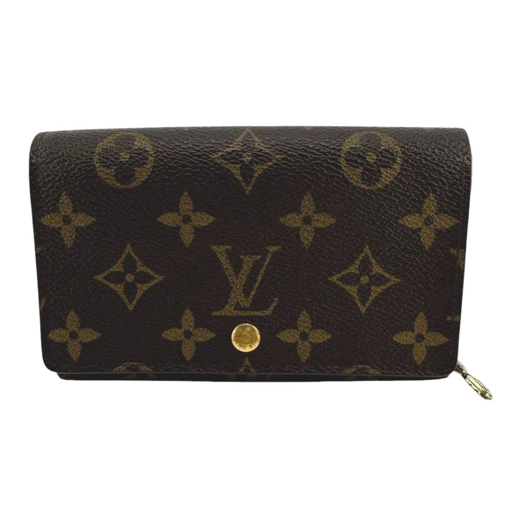 Louis Vuitton Monogram L-shaped Zipper Porte Monnaie Vie Tresor Fold