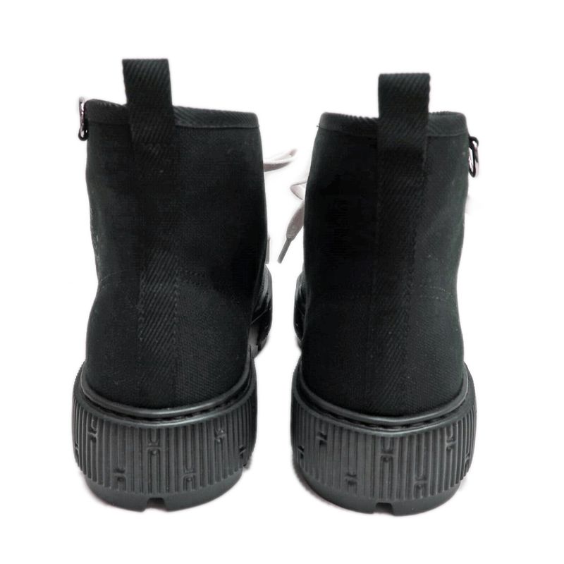 Hermes Short Boots Itinerelle Size 37.5 Black Canvas Shoes — view 7