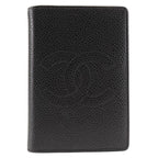 Chanel Coco Mark Card Case Caviar Leather Black Business Holder