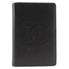Chanel Coco Mark Card Case Caviar Leather Black Business Holder — view 2