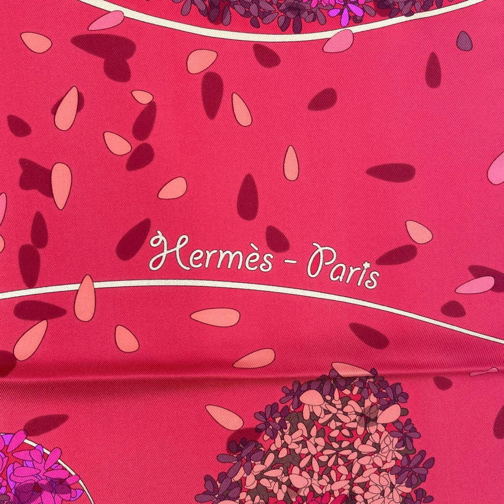Hermes Scarf Carre 90 100% Silk Offrandes Dun Jour Flower Offering Red Box — view 8