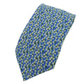 Hermes 5089 PA 100% Silk All-over Logo Print Tie Blue Green Multi