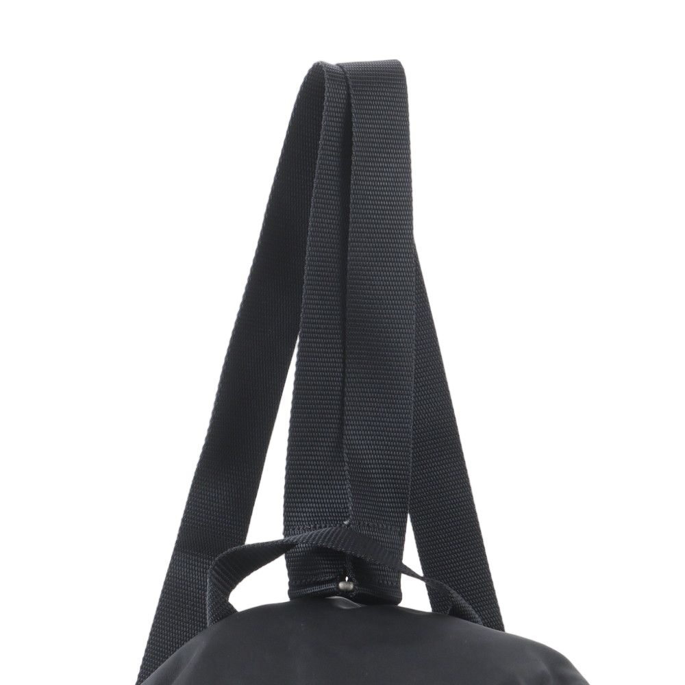 Prada Tessuto Nylon Triangle Logo Leather Backpack Black — view 2