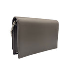Saint Laurent Paris Kate Tassel Chain Wallet Shoulder Bag Leather Gray Silver — view 2