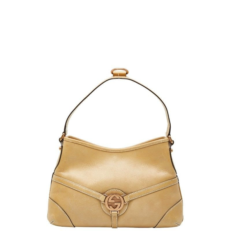 Gucci Interlocking G One Shoulder Bag Beige Leather — view 2