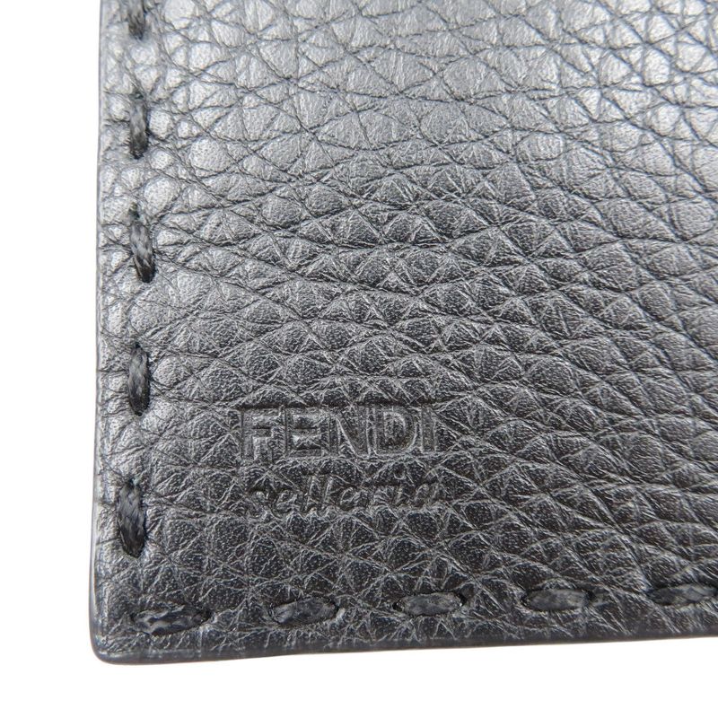 Fendi Selleria 7 M0186 Calf Silver Hardware Black Bifold Long Wallet 1380 — view 6