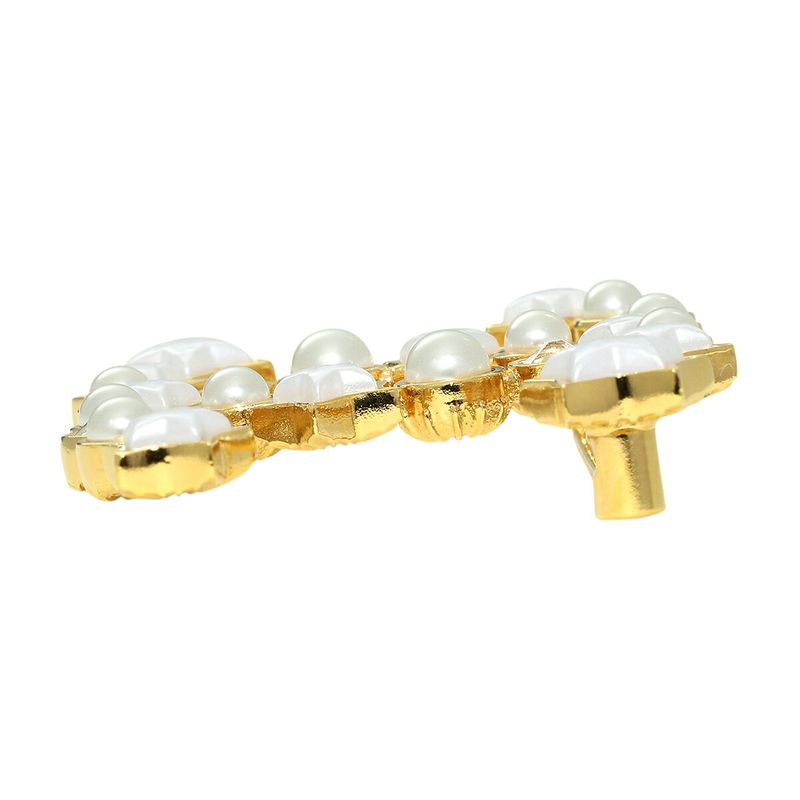 Chanel Brooch Rhinestone and Costume Pearl White — view 4