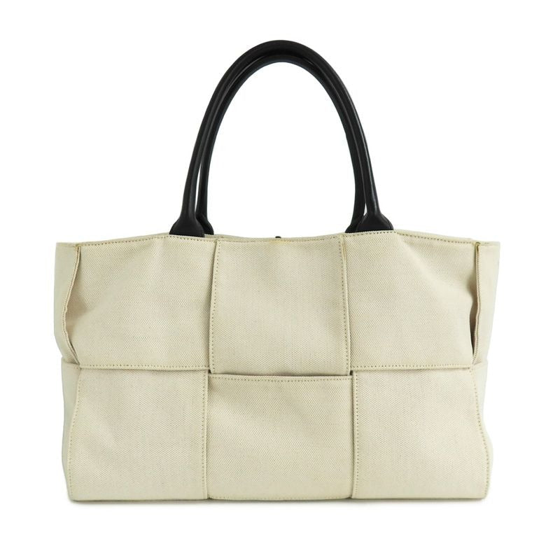 Bottega Veneta Arco Medium Tote Bag Intrecciato Beige White Canvas — view 2