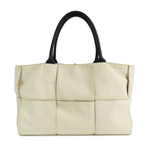 Bottega Veneta Arco Medium Tote Bag Intrecciato Beige White Canvas — view 2