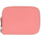 Hermes Azap Mini Veau Epsom Rose Confetti Silver Coin Case Wallet