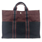 Hermes Tote Bag Fourre Tout MM Bordeaux and Black