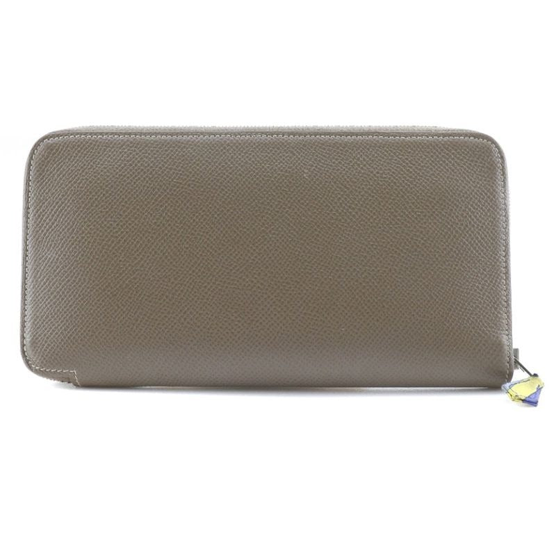 Hermes Azap Long Silk-in Vaux-epson Etoupe Brown R Wallet