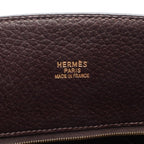 Hermes Tote White Bath Up Ebene Leather Brown — view 4