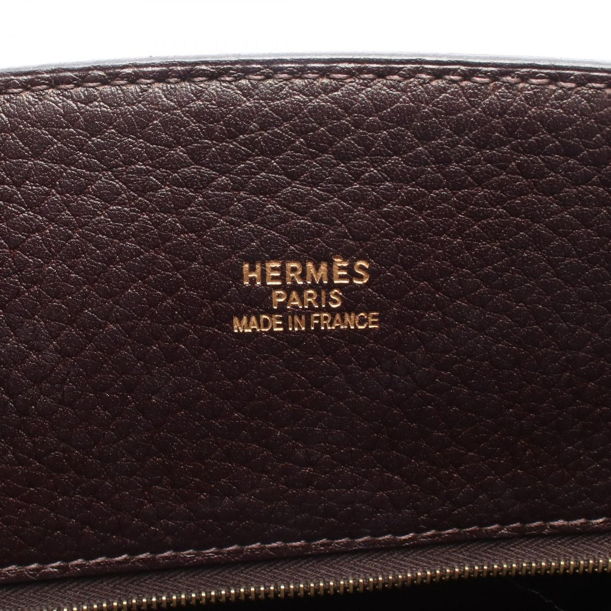 Hermes Tote White Bath Up Ebene Leather Brown — view 4