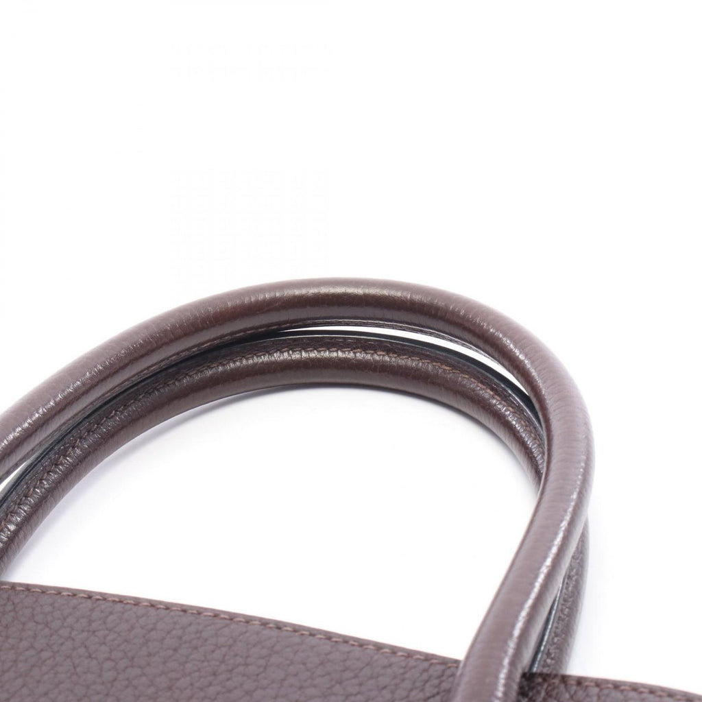Hermes Tote White Bath Up Ebene Leather Brown — view 8