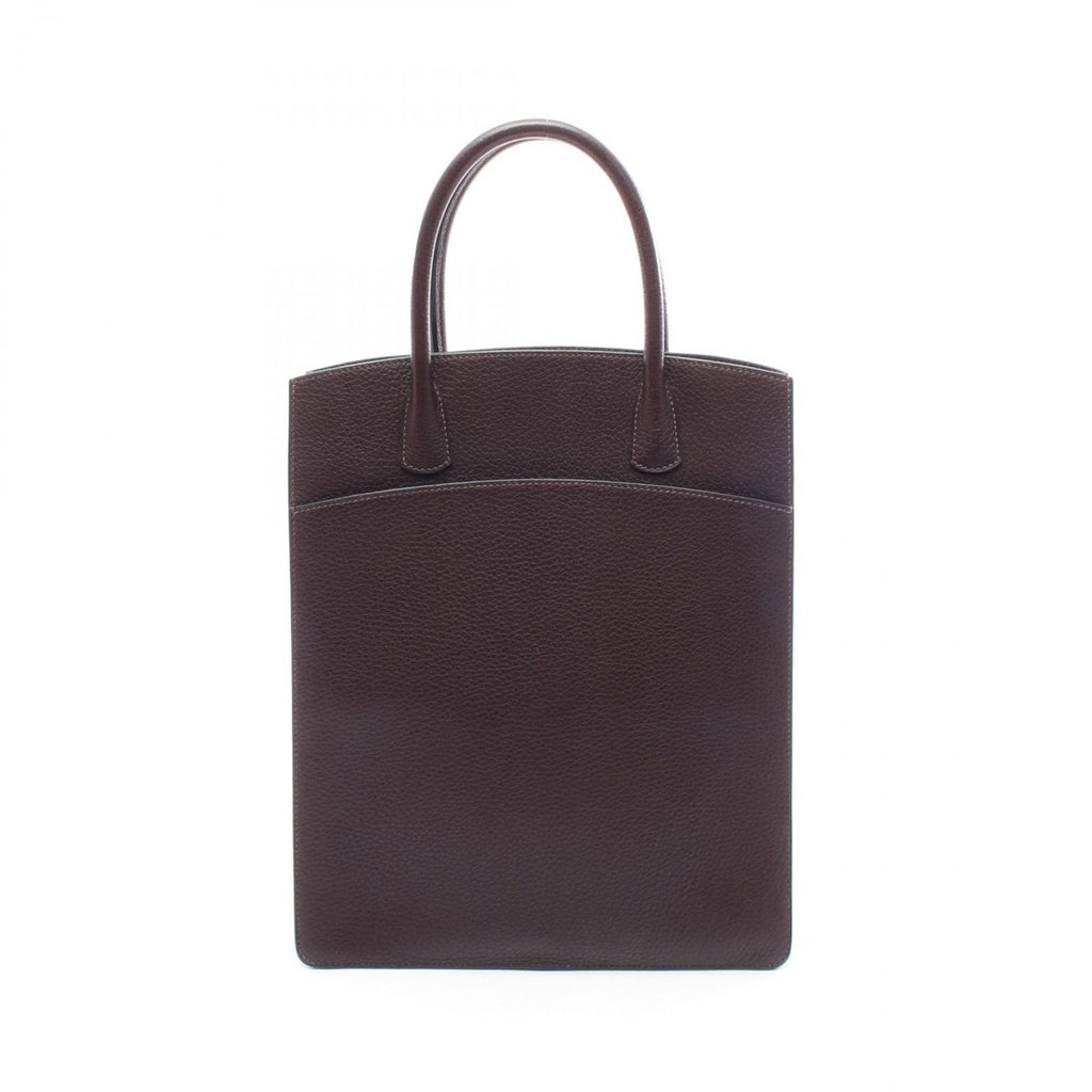 Hermes Tote White Bath Up Ebene Leather Brown