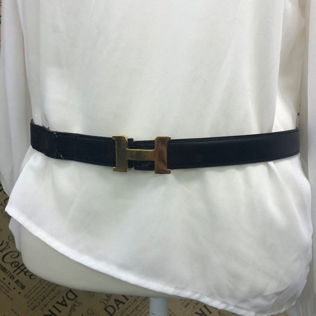Hermes Belt Leather Black Gold Formal Suit — view 3