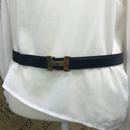 Hermes Belt Leather Black Gold Formal Suit — view 3