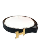 Hermes Belt Leather Black Gold Formal Suit