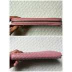 Bottega Veneta Intrecciato Round Zipper Long Wallet Leather Pink — view 2