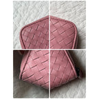 Bottega Veneta Intrecciato Round Zipper Long Wallet Leather Pink — view 3