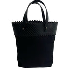 Bottega Veneta Intrecciato Leather Canvas Tote Bag Handbag — view 5