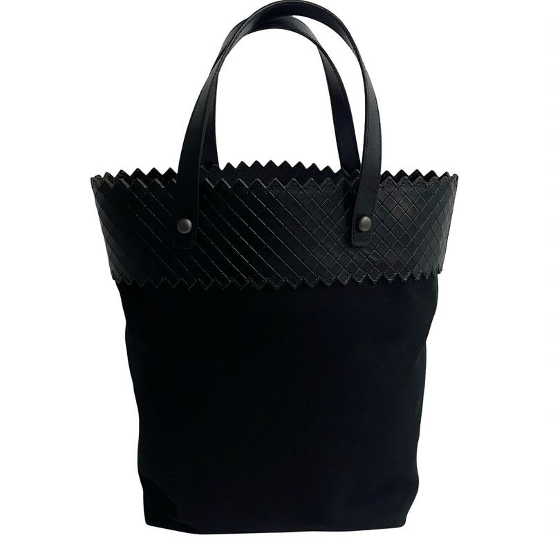 Bottega Veneta Intrecciato Leather Canvas Tote Bag Handbag — view 5