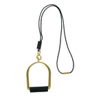 Hermes Esquettle Etrier GM Necklace Pendant Black Gold Hardware — view 5