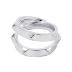 Hermes Ring Cl De-h Double Round Silver 53
