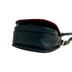 Gucci Vintage GG Logo Leather Shoulder Bag Pochette Crossbody Navy Red — view 8