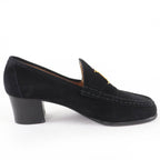 Hermes Vintage Constance Gold Hhardware Suede Leather Loafer Black 37 — view 5