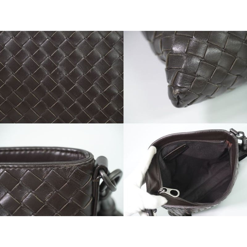 Bottega Veneta Intrecciato Shoulder Bag Pochette Leather Brown — view 7