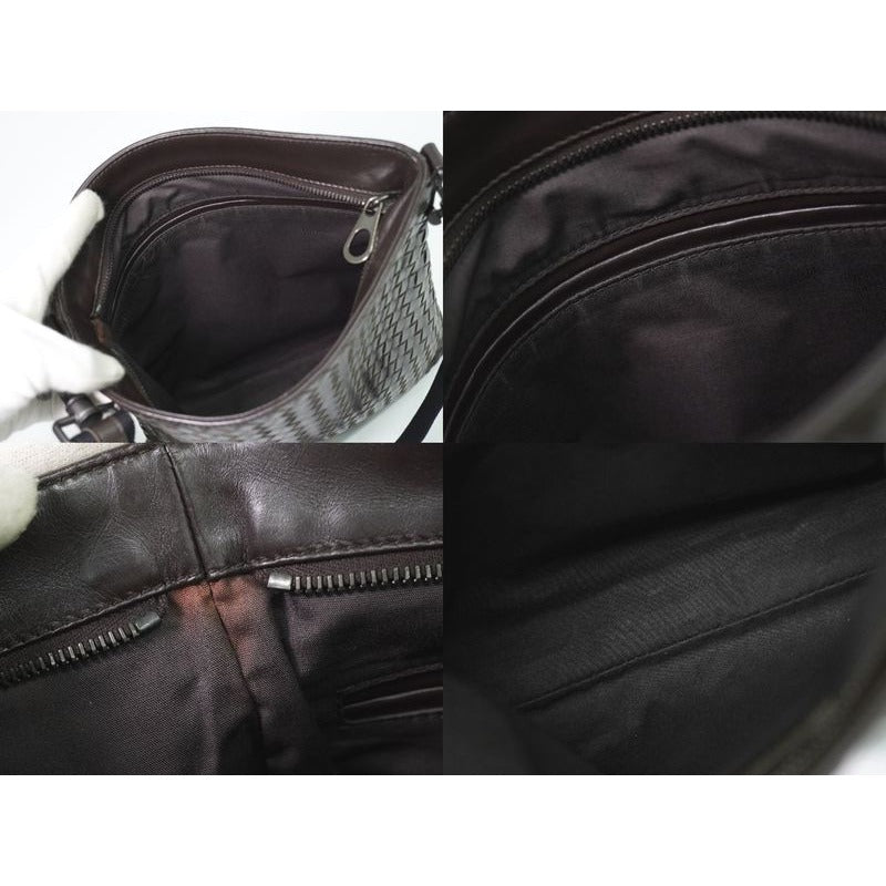 Bottega Veneta Intrecciato Shoulder Bag Pochette Leather Brown — view 8