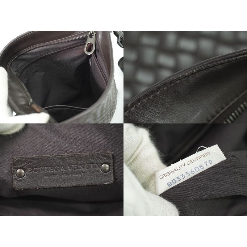 Bottega Veneta Intrecciato Shoulder Bag Pochette Leather Brown — view 9