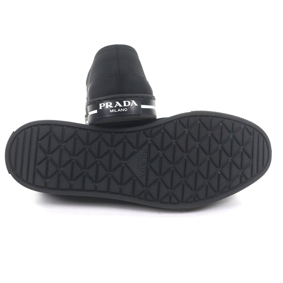 Prada Nylon Triangle Logo Re-Nylon Flat Shoes Slip on Black 6.5 Handbag — view 5