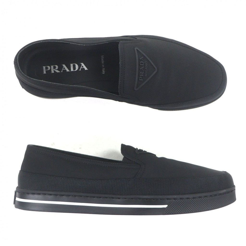Prada Nylon Triangle Logo Re-Nylon Flat Shoes Slip on Black 6.5 Handbag — view 6