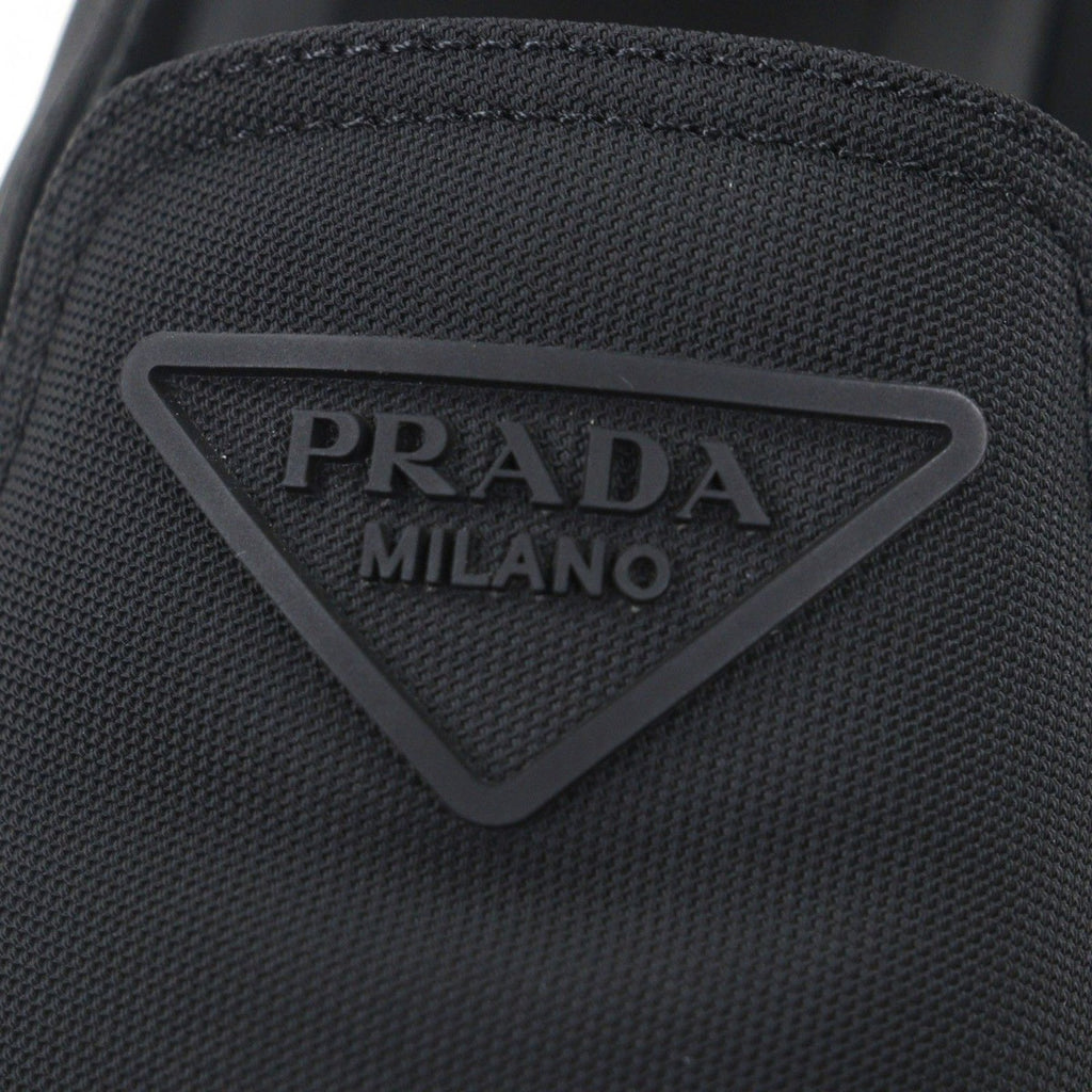 Prada Nylon Triangle Logo Re-Nylon Flat Shoes Slip on Black 6.5 Handbag — view 7