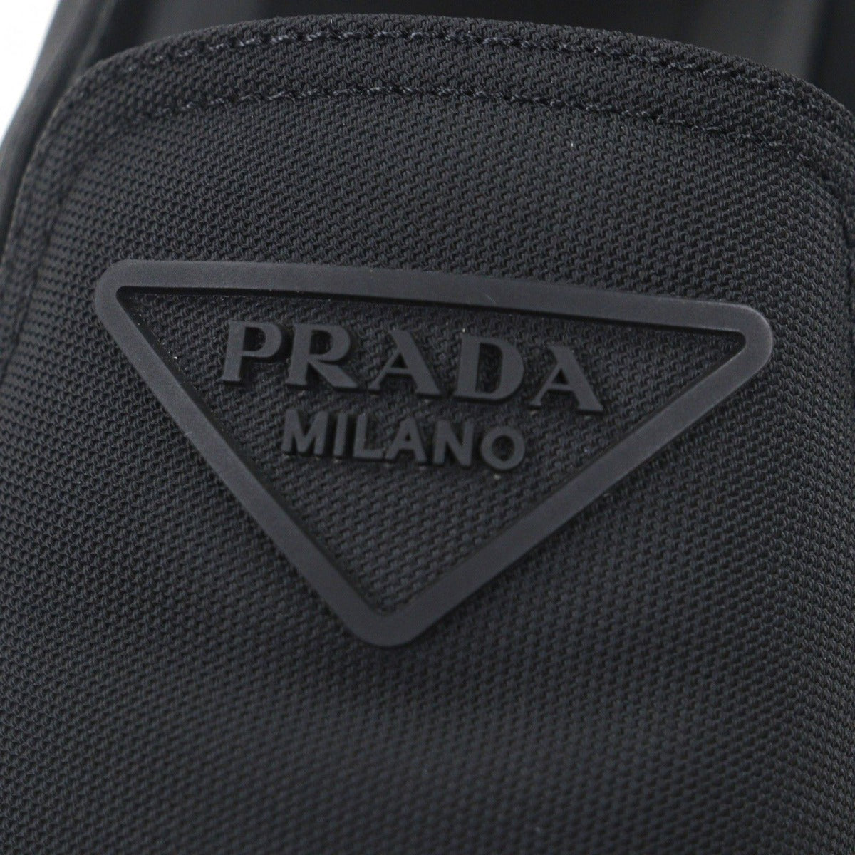 Prada Nylon Triangle Logo Re-Nylon Flat Shoes Slip on Black 6.5 Handbag — view 7