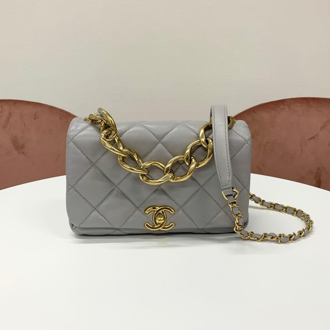 Chanel Mini Quilted Lambskin Turnlock Shoulder Bag