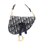 Dior Saddle Bag Mini M ZQ Blue Cotton Calfskin Oblique Jacquard