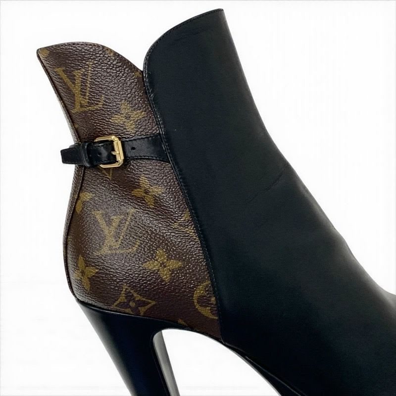 Louis Vuitton Afterglow Line Monogram Boots Short Shoes Leather Black — view 9