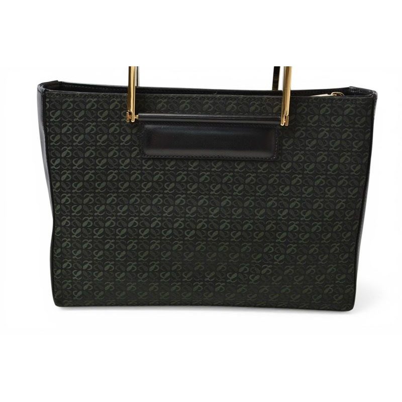 Loewe Handbag Vintage Bag Anagram Metal Handle Green Black — view 2