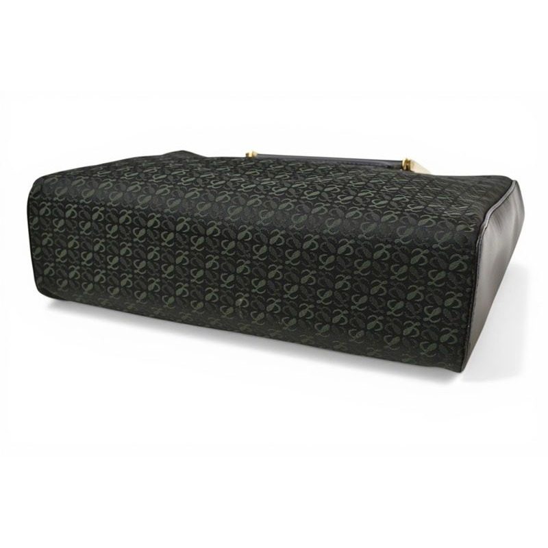 Loewe Handbag Vintage Bag Anagram Metal Handle Green Black — view 6