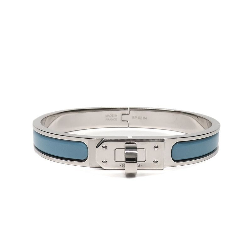 Hermes Mini Click Kelly Enamel Bracelet Chardon Palladium — view 2