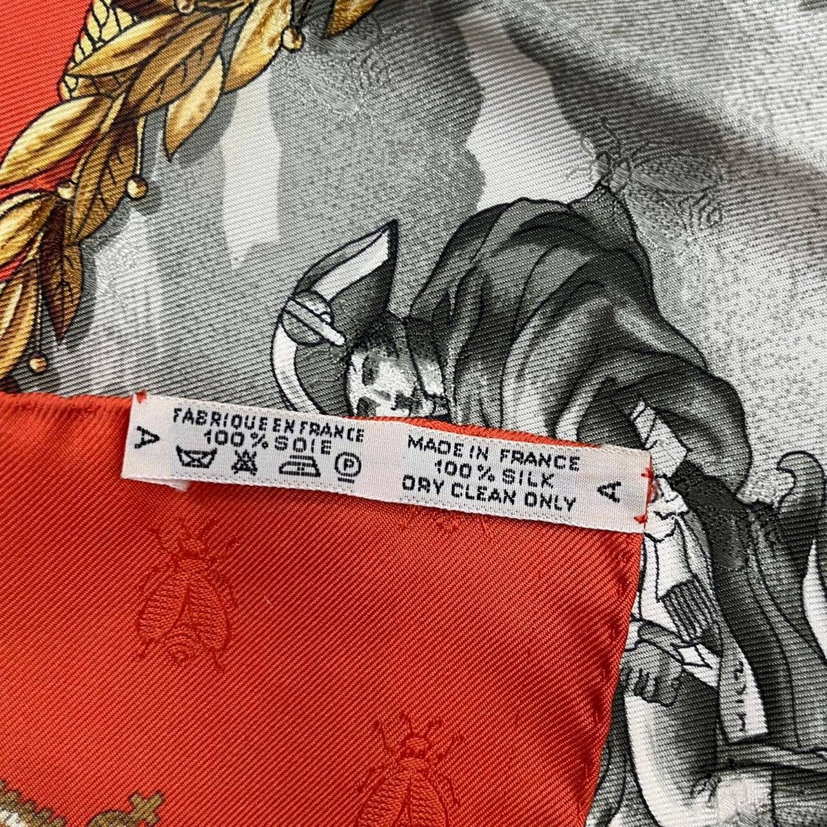 Hermes Scarf 100% Silk Carre 90 Napoleon Red — view 9